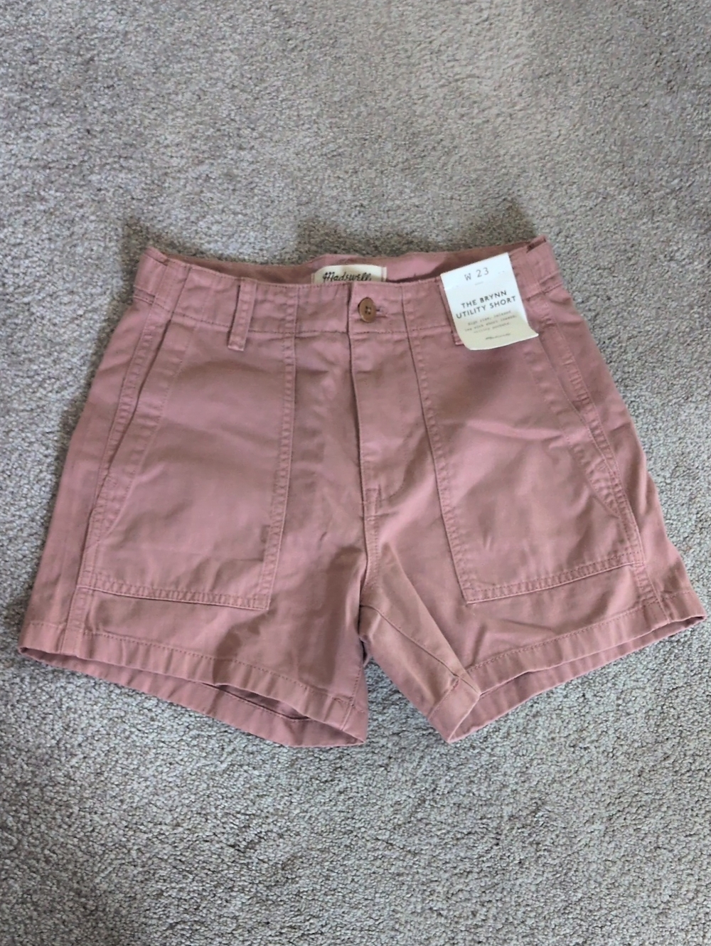 Madewell Utility Shorts in Dusty Rose Pink NWT